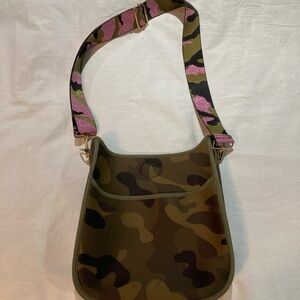 Ah-dorned Neoprene Cross body Camo bag
